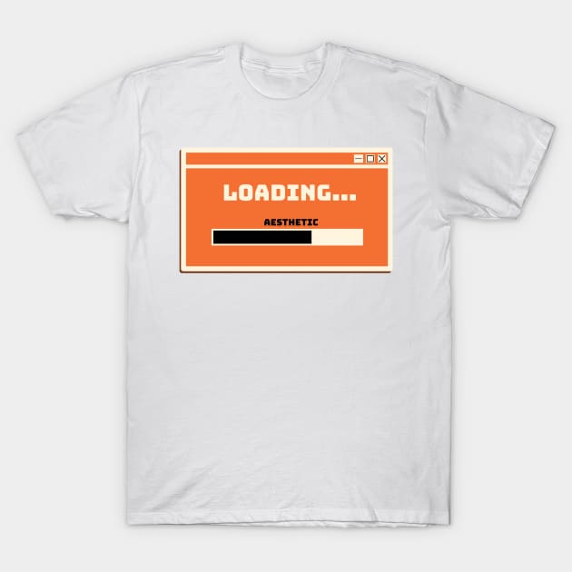 loading pumpkin spice aesthetic bar window black and orange T-Shirt by hitoridraws